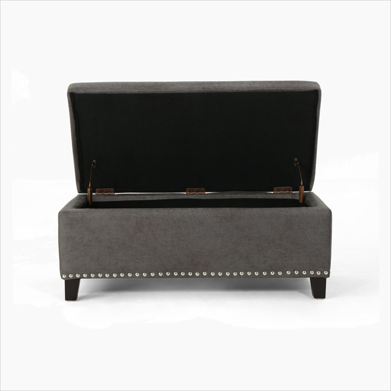 Rangement sophistiqué: repose-pieds contemporain en microfibre