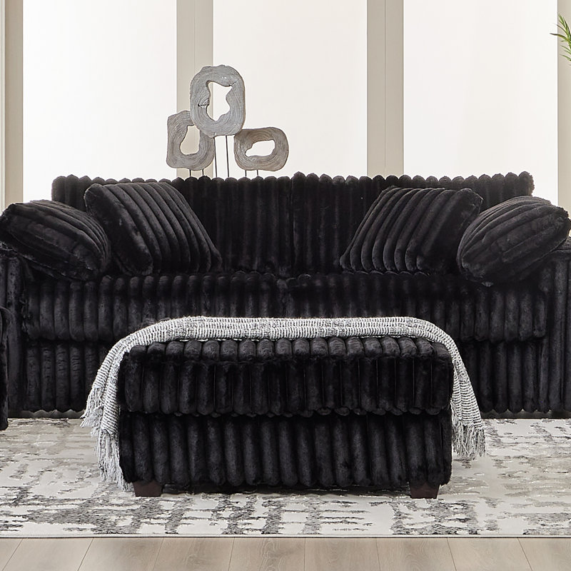 Repose-pieds rectangulaire 38 po, noir Mondo, Noir