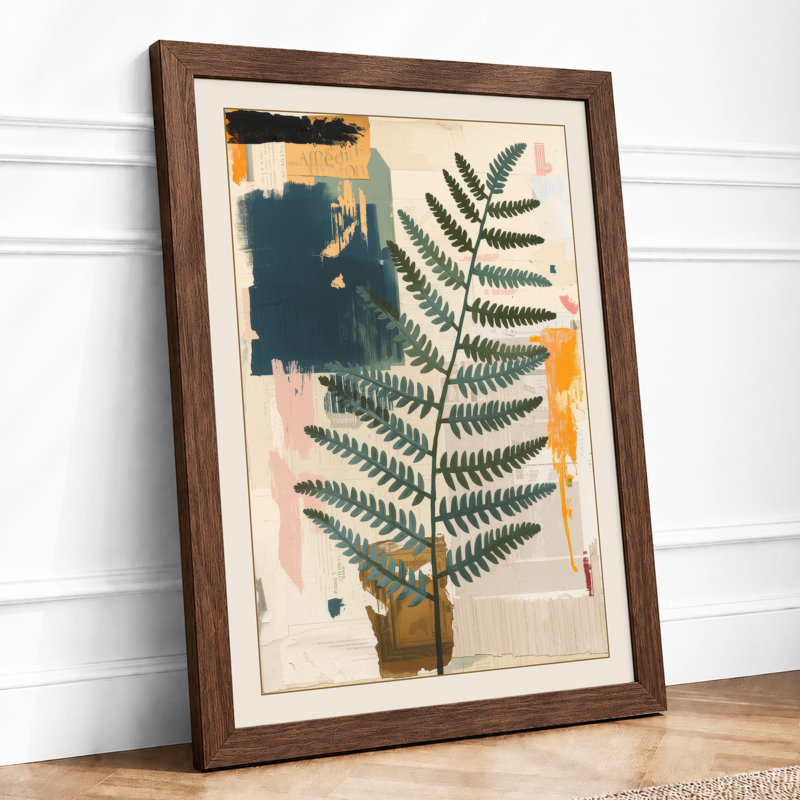 Fern In Layers Botanical - Print, A2 - 59.4 x 42.0 cm, Walnut