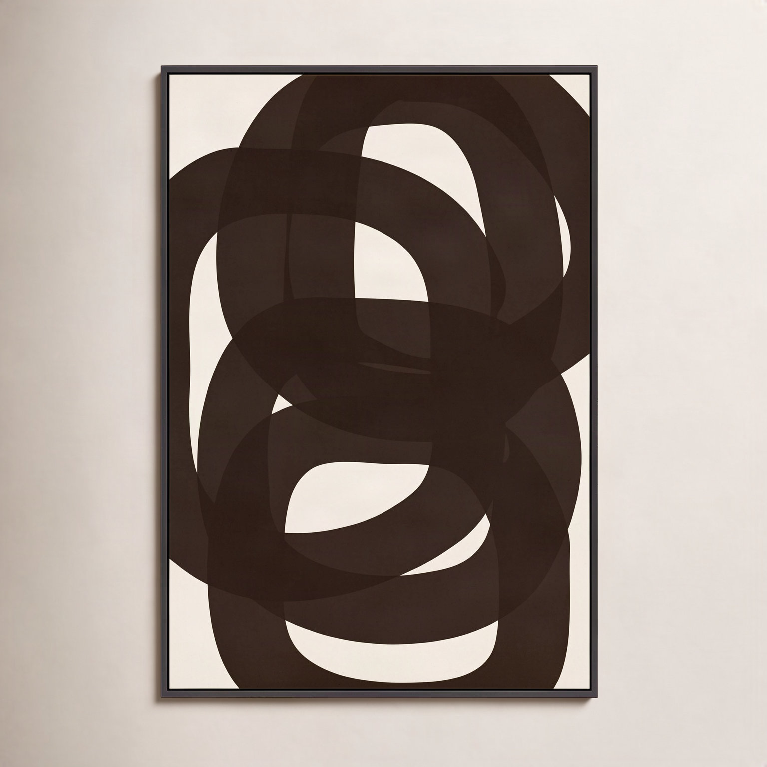 Denyer "Circular Harmony" Print, 20" H x 14" W x 1.25" D, Black Framed Canvas