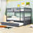 Full Over Full Bunk Bed With Built-In Ladder, Guardrails And Twin Trundle-1782031542