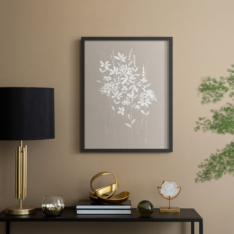 «Delicate Botanicals I», reproduction encadrée - bois massif, Noir, noir, noir, noir, H 21 po x l 17 po