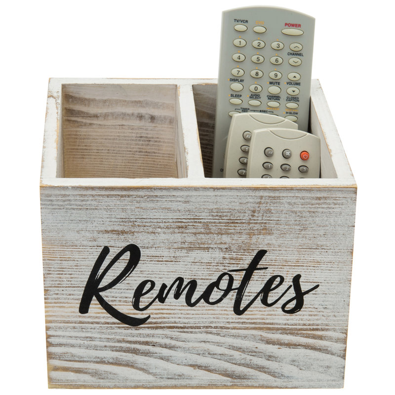 Remote Control Holder, Whitewashed