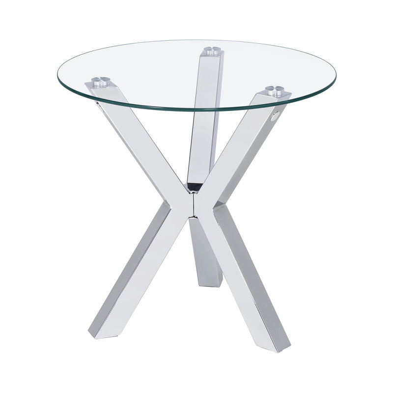 Table de bout contemporaine l 23,9 po, argent