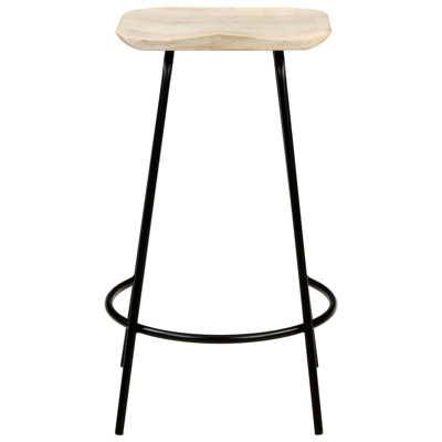 Kandra Mango Solid Wood Bar Stool with Iron Frame