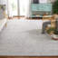 Tapis gris / ivoire en polyester touffeté à la main Innila-326685806