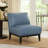 Timmins 28.5" Modern & Contemporary Accent Chair with 100% Top Grain Buffalo Leather, Solid Wood Legs, High-Density Foam Seat Cushions-1491827453