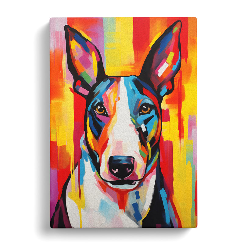 English Bull Terrier Abstract - Wrapped Canvas, 76cm H x 50cm W x 3cm D