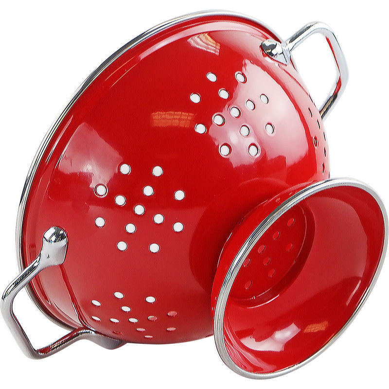Prep & Savour Adame Steel Colander, Red, 1 QT