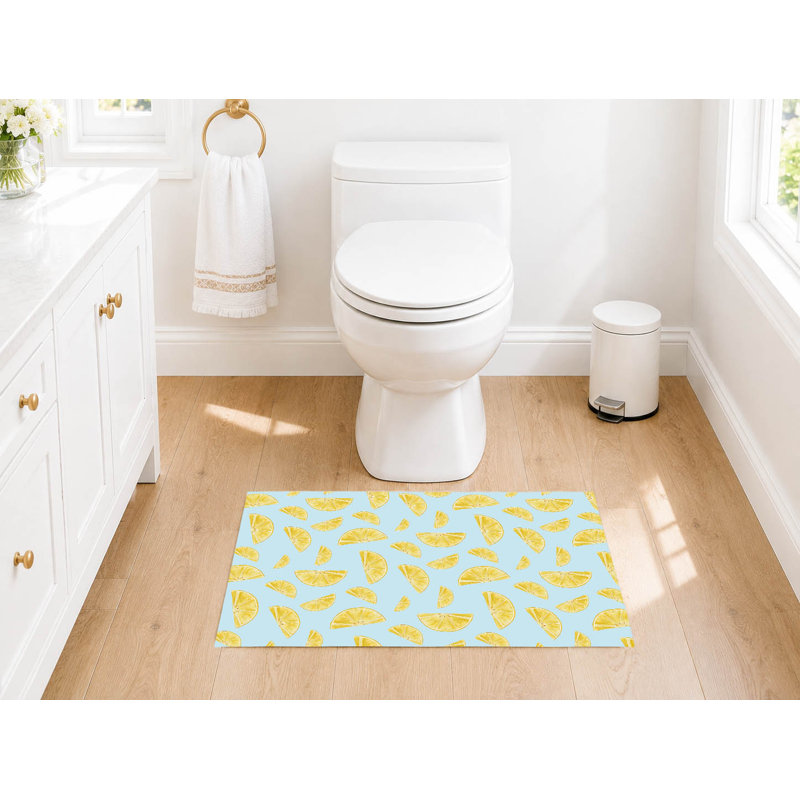 Tapis de toilette rectangulaire absorbant et antidérapant Summer Lemon