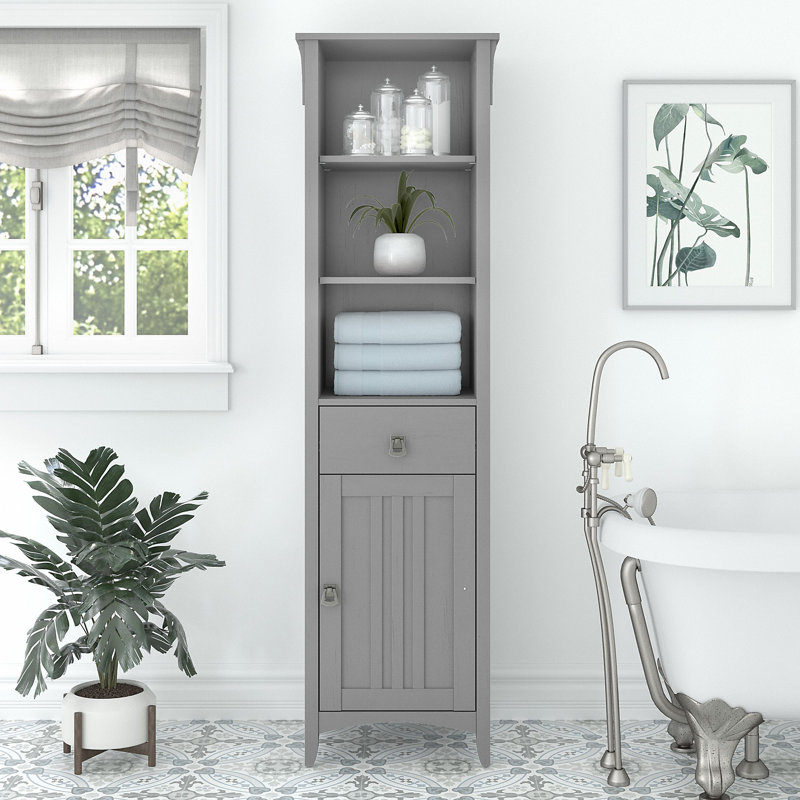  Armoire de salle de bain autoportante 18,9 po x H 68,11 po x P 15,67 po, gris