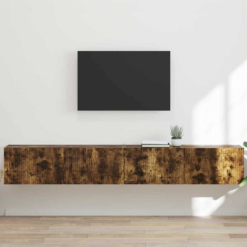 Unfinished TV Stand, 29.5cm H x 98cm L x 31cm W, Smoked Oak