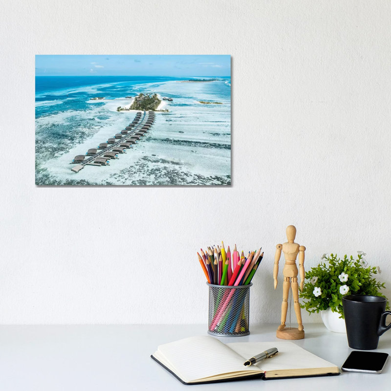Club Med Finolhu Island Resort Aerial by James Vodicka - Wrapped Canvas Gallery-Wrapped Canvas Giclée, 20.32cm H x 30.48cm W