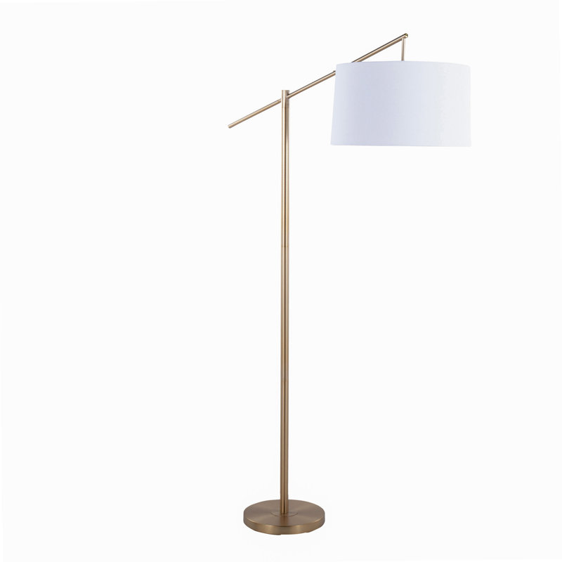 Lampe sur pied contemporaine en métal, Doré