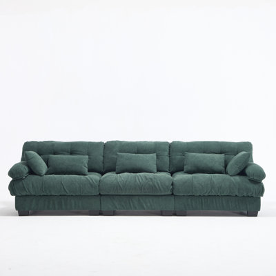 Spacious 123 Inch Wood Sectionals, Modern Deep Seat Sofa For Home