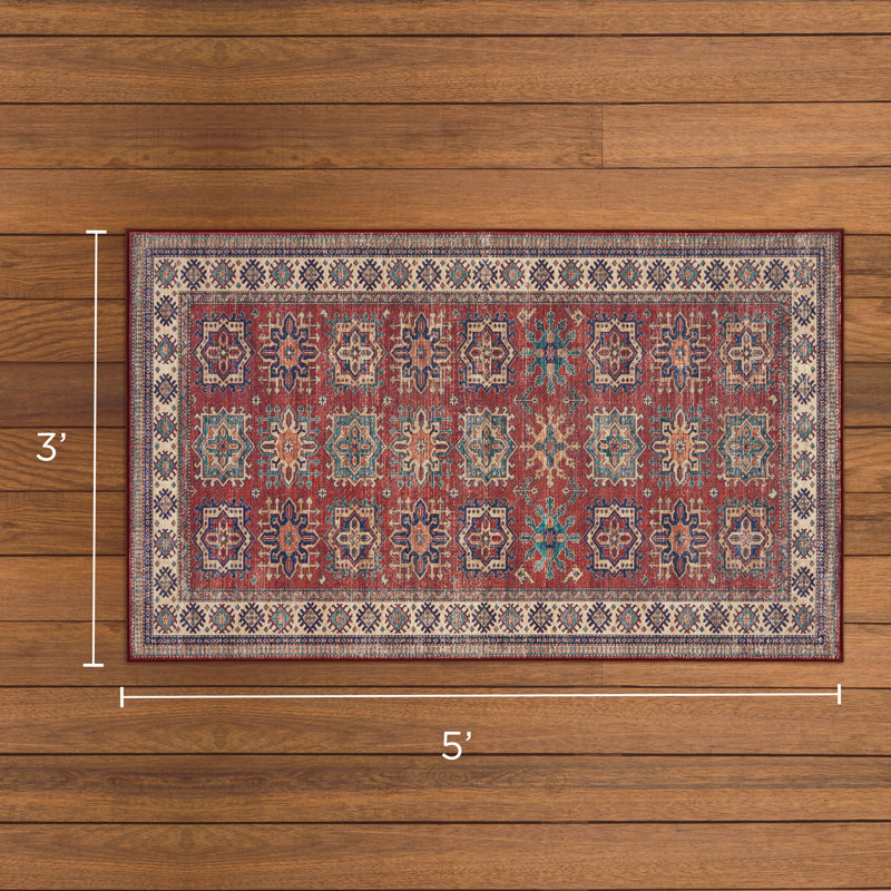 Wyatt & Ash Minot Machine Washable Imagine Printed Chenille Rugs 1-Piece, Rectangle 5' x 3'