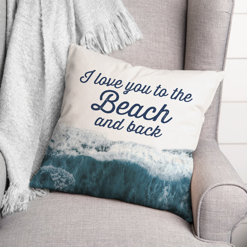  Housse et insert de coussin carré To the Beach and Back, Bleu marine