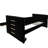Modern Twin Daybed With Pull - Out Trundle, Black Velvet Bed, Stable Wood And Metal Frame, Ideal For Sleepovers, No Box Spring Upholstered Space Saving Solution Apartments, Construction, Fast Assembly