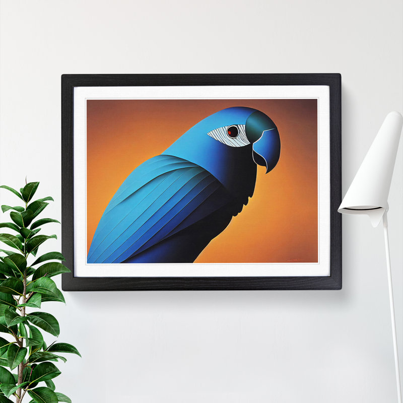 The Blooming Parrot - Framed Print, Black, 25cm H x 34cm W x 2cm D