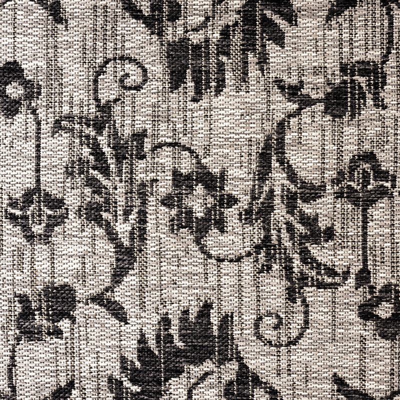 Nicole Miller Floral Black Indoor/Outdoor Area Rug, Rectangle 5'2" x 7'2"