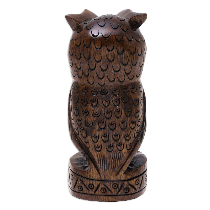 Figurine en bois vigilance hibou Aymane