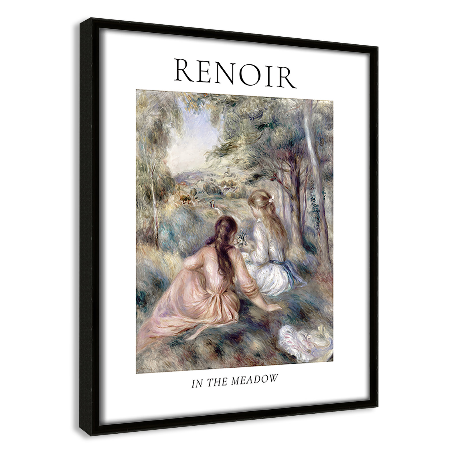 Old Masters Collection "In the Meadow" Print, Espresso Floater Frame, No, 11.5" H x 9.5" W x 2" D
