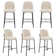 Modern Counter Height Bar Stools Set of 2, 28 Inch Sherpa Boucle Upholstered Bar Stools with Back, 18" Seat Wide Island Stools with Black Metal Frame for Kitchen Counter/Breakfast Bar