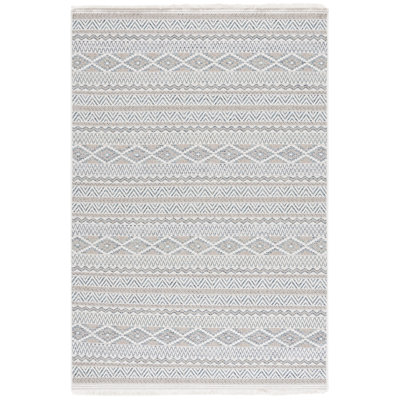 Tapis Wicker 152 en turquoise / beige