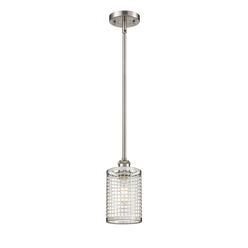Luminaire suspendu cylindrique à 1 lumière Peraza, Or satiné