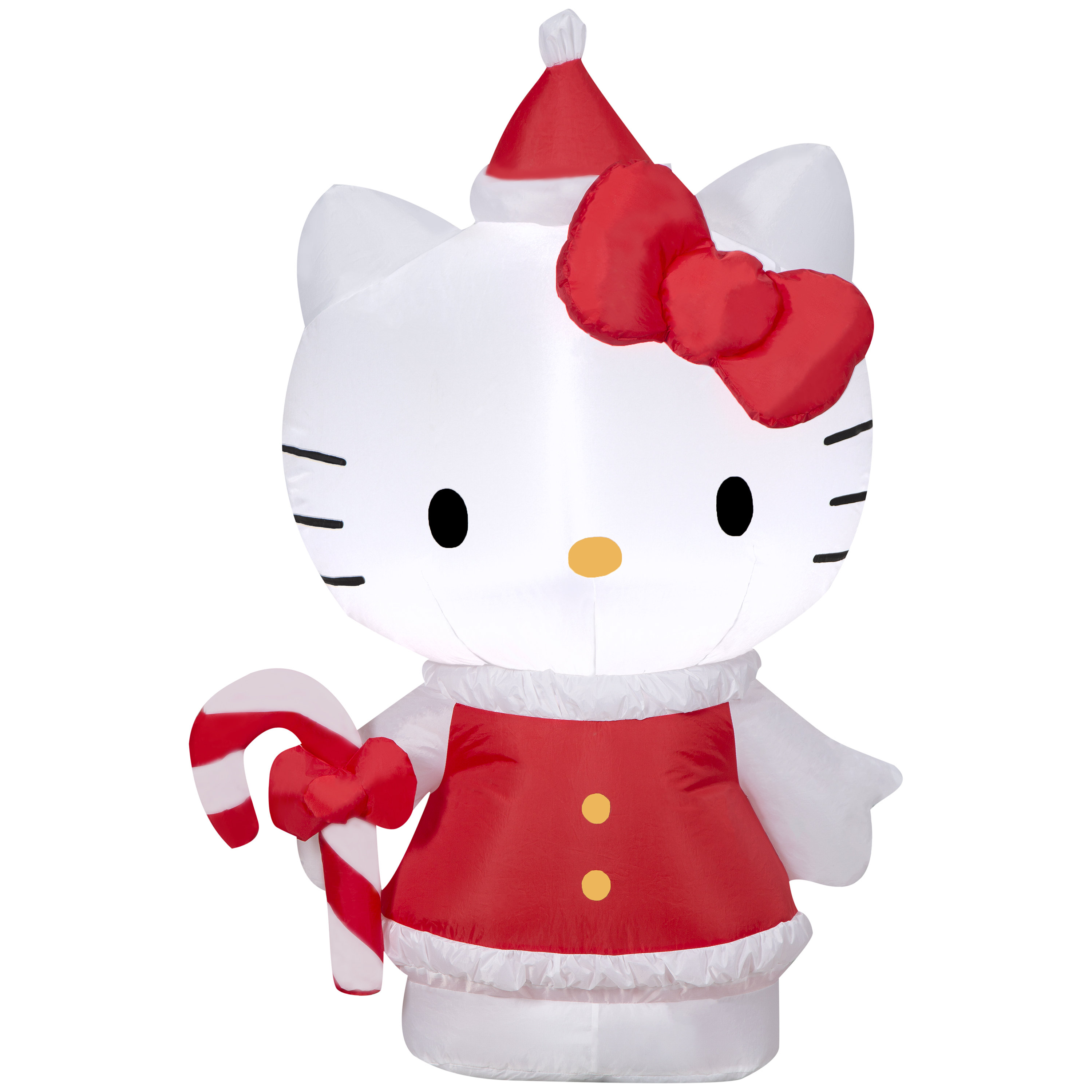 hello kitty snowflake dress holiday greeter Gemmy Christmas Inflatable Hello Kitty in Holiday Dress