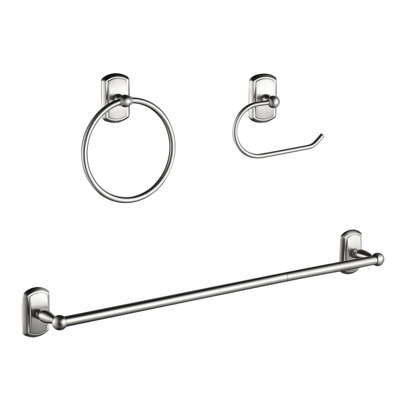 3 - Piece Bathroom Hardware Set, Brushed Nickel