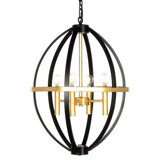 Jessica's 4 - Light Geometric Chandelier with Wrought Iron Accents