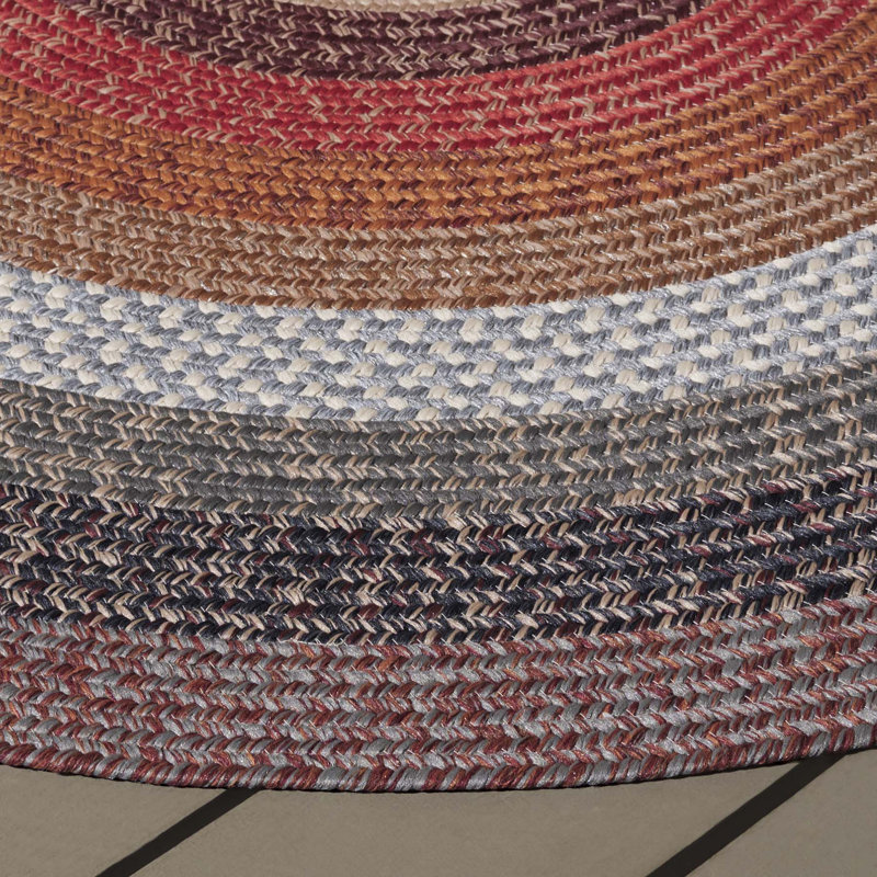 Keneson Woven Performance Machine Washable Performance Geometric Rug, Round 5'