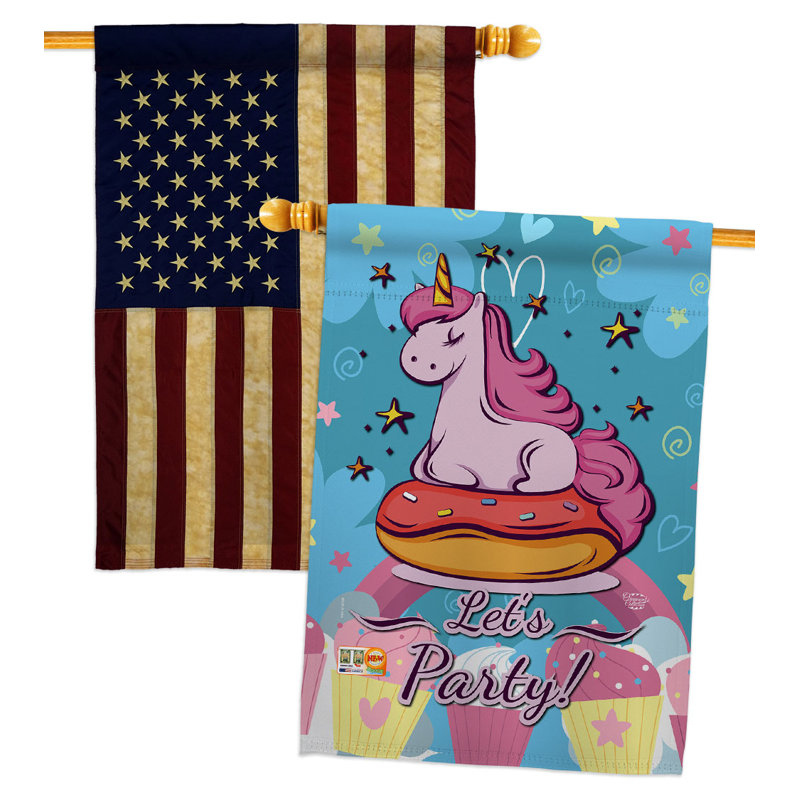 Drapeau de maison en polyester 2 côtés 3 pi 3 po x 2 pi