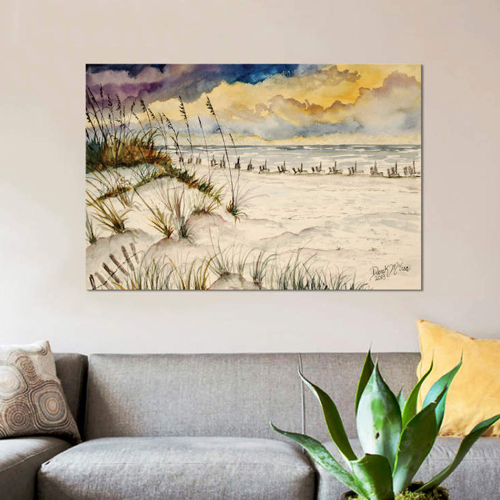 « destin beach, floride », impression sur toile, H 8 po x l 12 po x P 0,75 po, Toile tendue, Pas de tapis