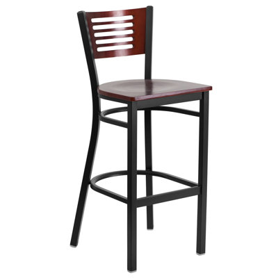 Elkton Slat Back Bar Stool