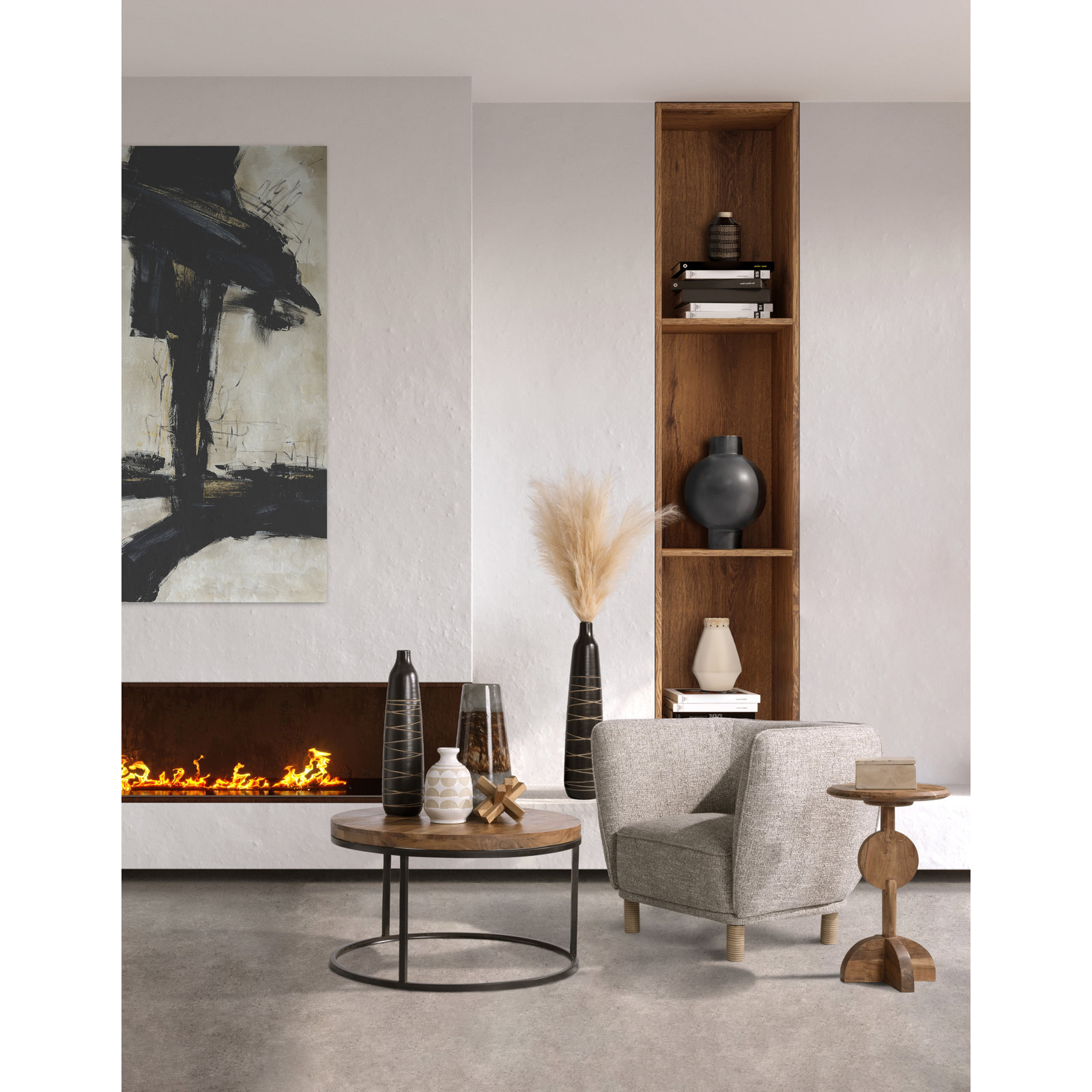 Elsye Table Vase, Ivory/Beige