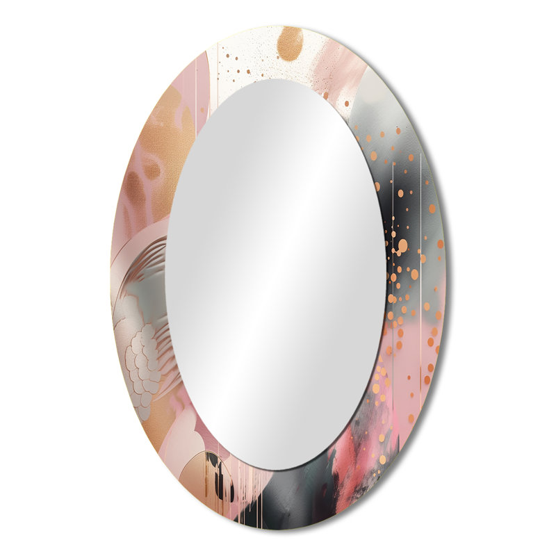 Miroir mural rose Modern, 36" x 24"