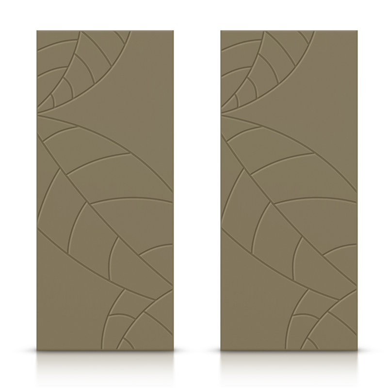 Portes de placard coulissantes à panneaux, 48 po x 80 po, Vert olive