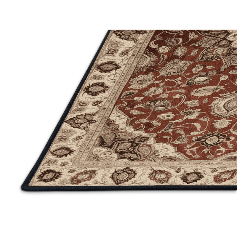 Machine Washable Persian Brown Area Rug, Rectangle 2' x 3'