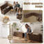 63" L Shaped Storage Bench, Breakfast Nook Bench with Hidden Storage, Wooden Corner Dining Benches Seating, Breakfast Nook Table Set for Entryway, Dining Room, Kitchen, Walnut Brown-133418596