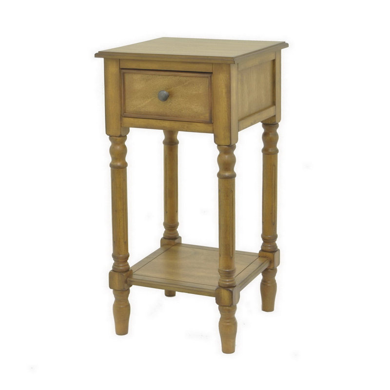 Table de bout avec rangement, Brun