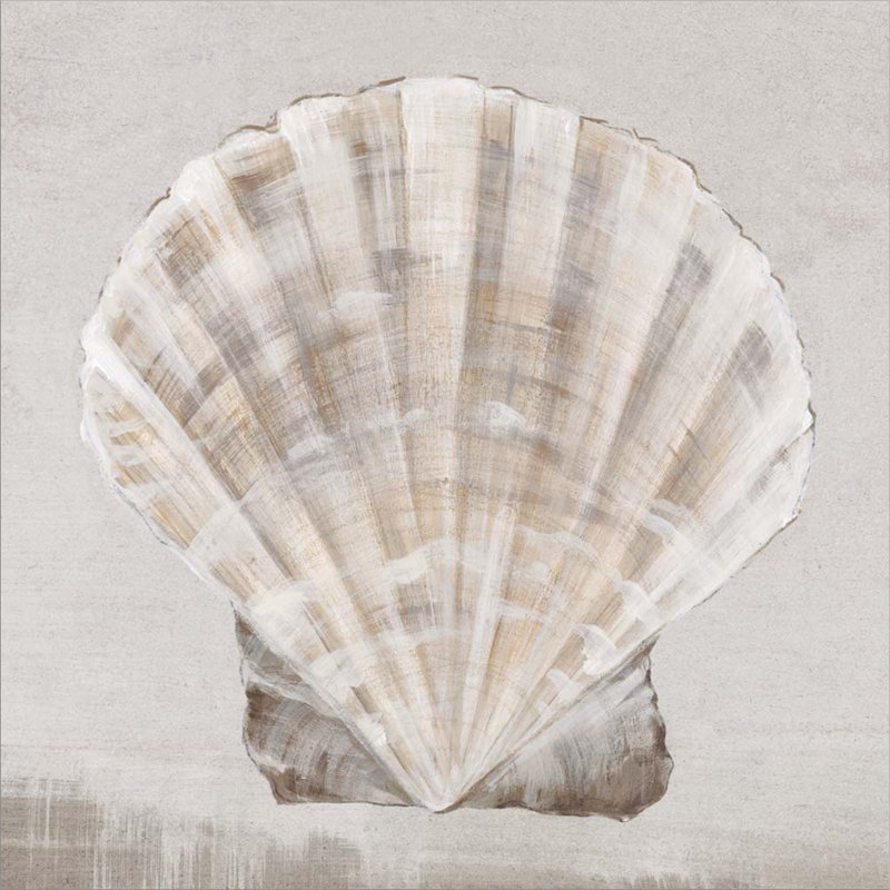 «Neutral Shells II» par Eva Watts, art mural sur toile, H 12 po x l 12 po x P 1,5 po
