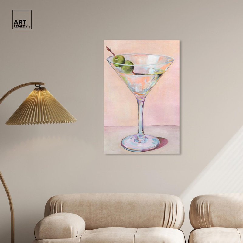 "Cocktail Time", impression côtière tendance par , H 36 po x l 24 po, Toile tendue