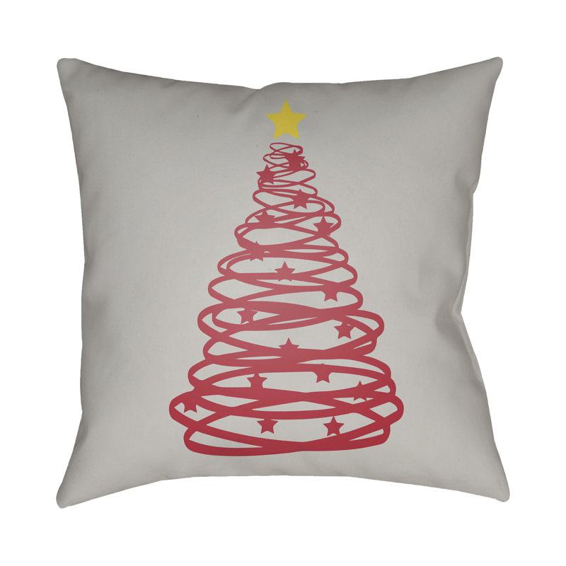 20" Square Christmas Tree Polyester Throw Pillow