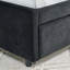 Lit de jour double avec couchette rembourrée capitonnée, structure de canapé-lit avec dossier confortable et accoudoirs, velours, noir (79,5 po x 58 po x 25 po)-413984366
