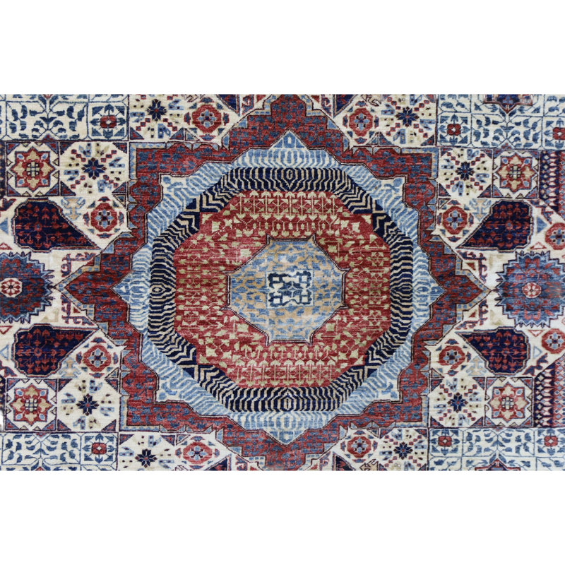 Hand Knotted Wool Area Rug in Beige