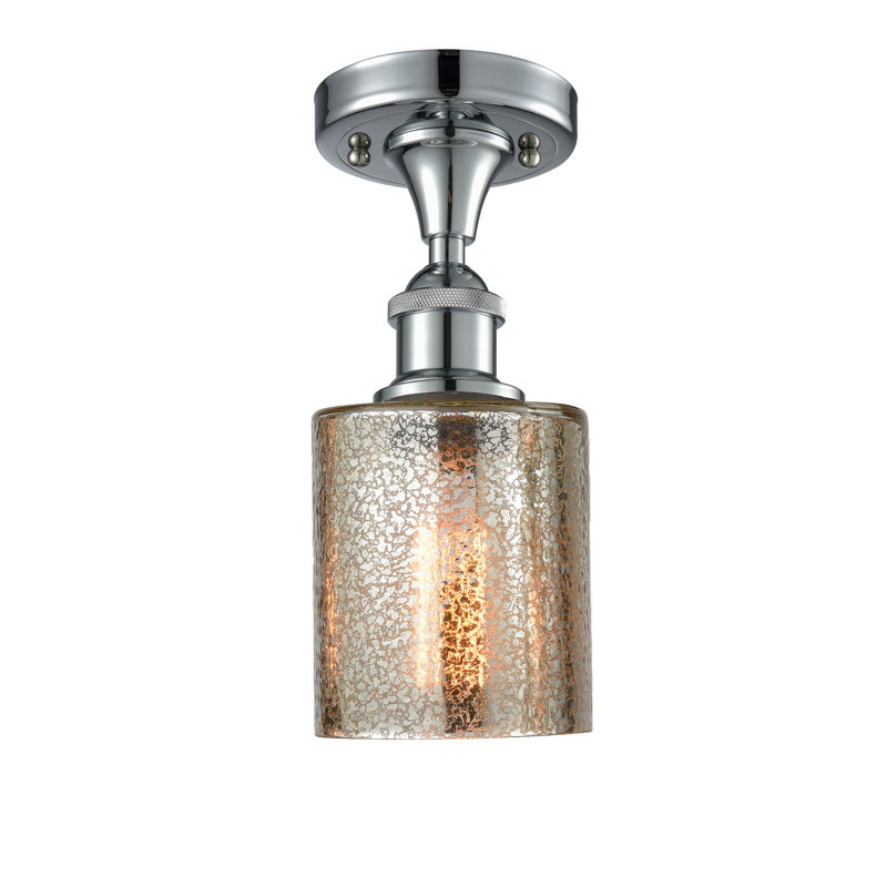 Leilani Glass Semi Flush Mount, Polished Chrome, Mercury