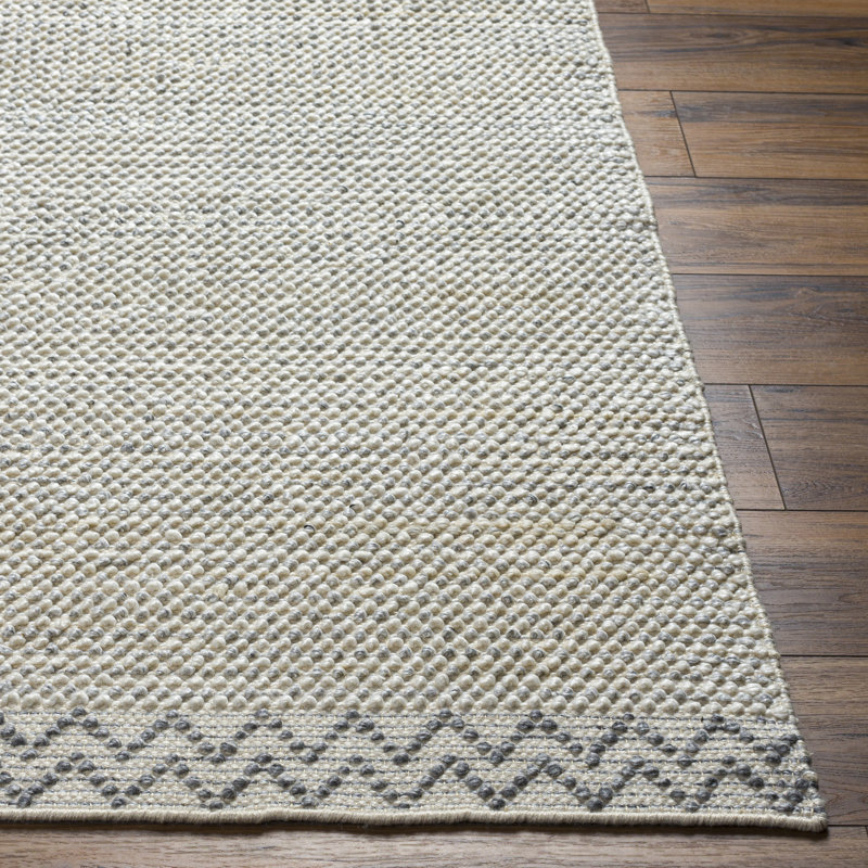 Beybala tissé à plat à la main et recyclé P.E.T. Tapis gris, Rectangle 5 pi x 7 pi 6 po
