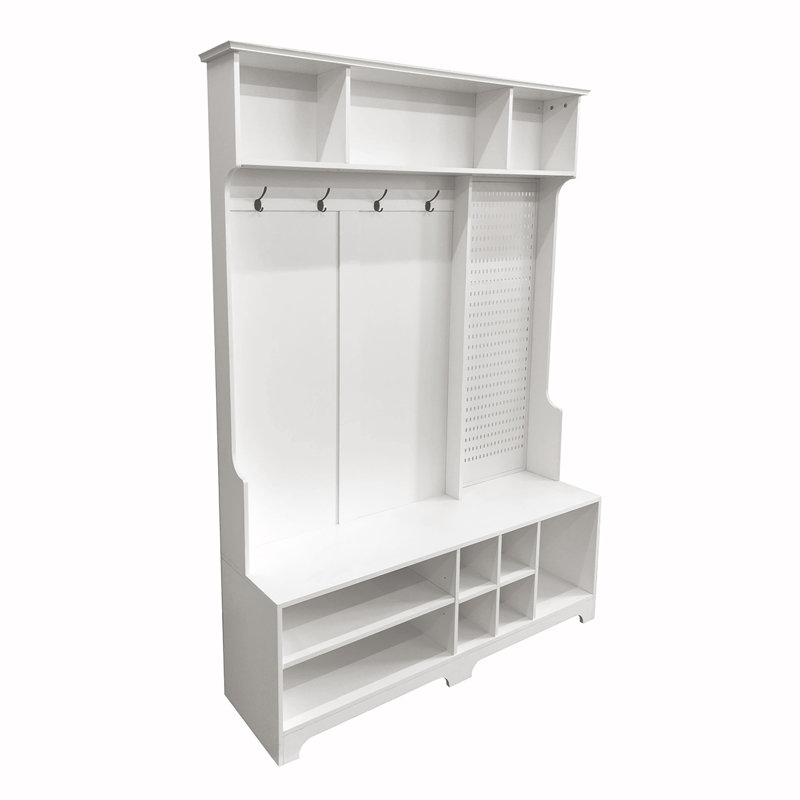 Arbre d'entrée multifonctionnel avec différentes options de rangement pour chaque pièce, Blanc